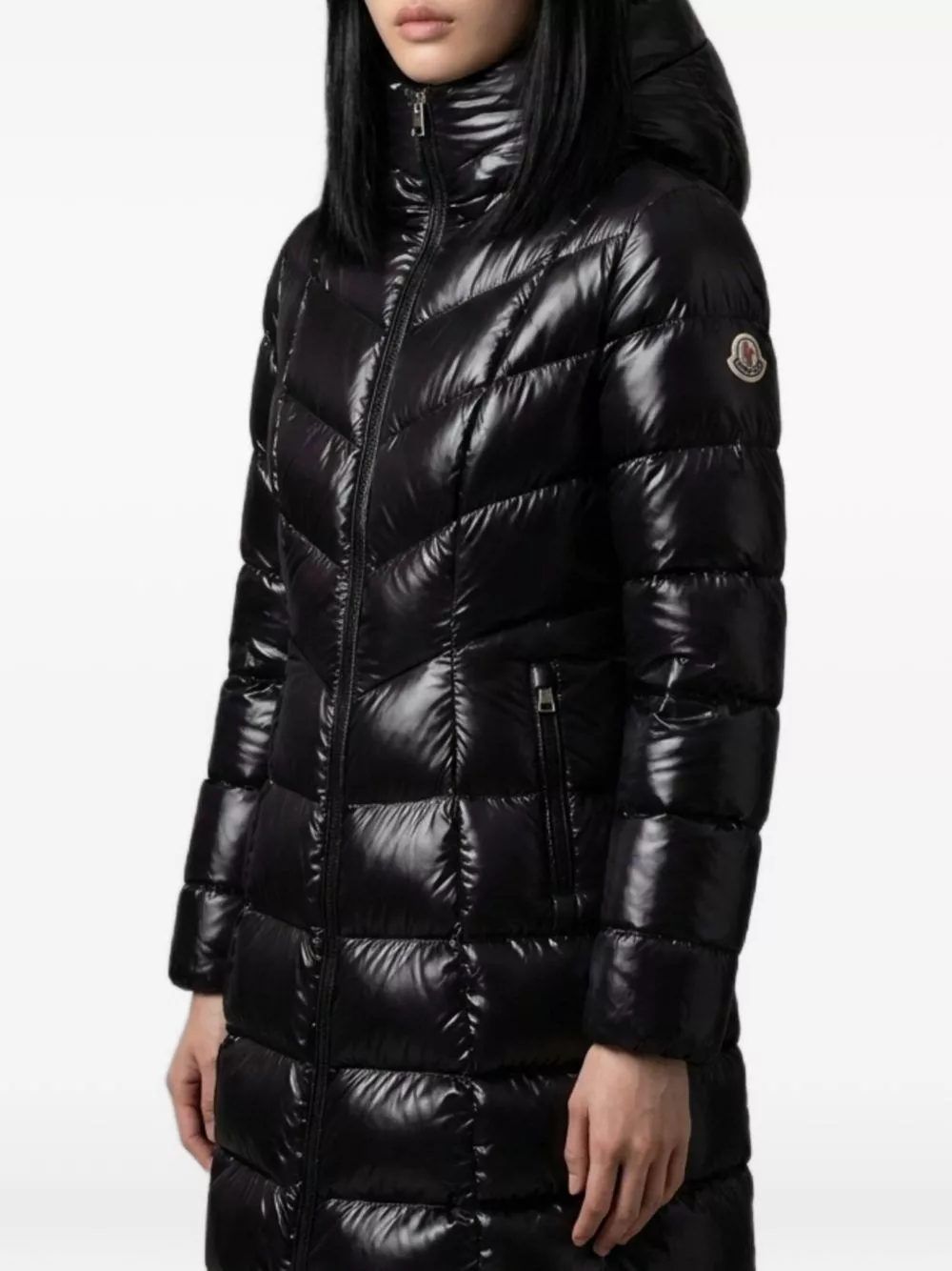 Moncler Giacca lunga in piuma Marusse, view 2