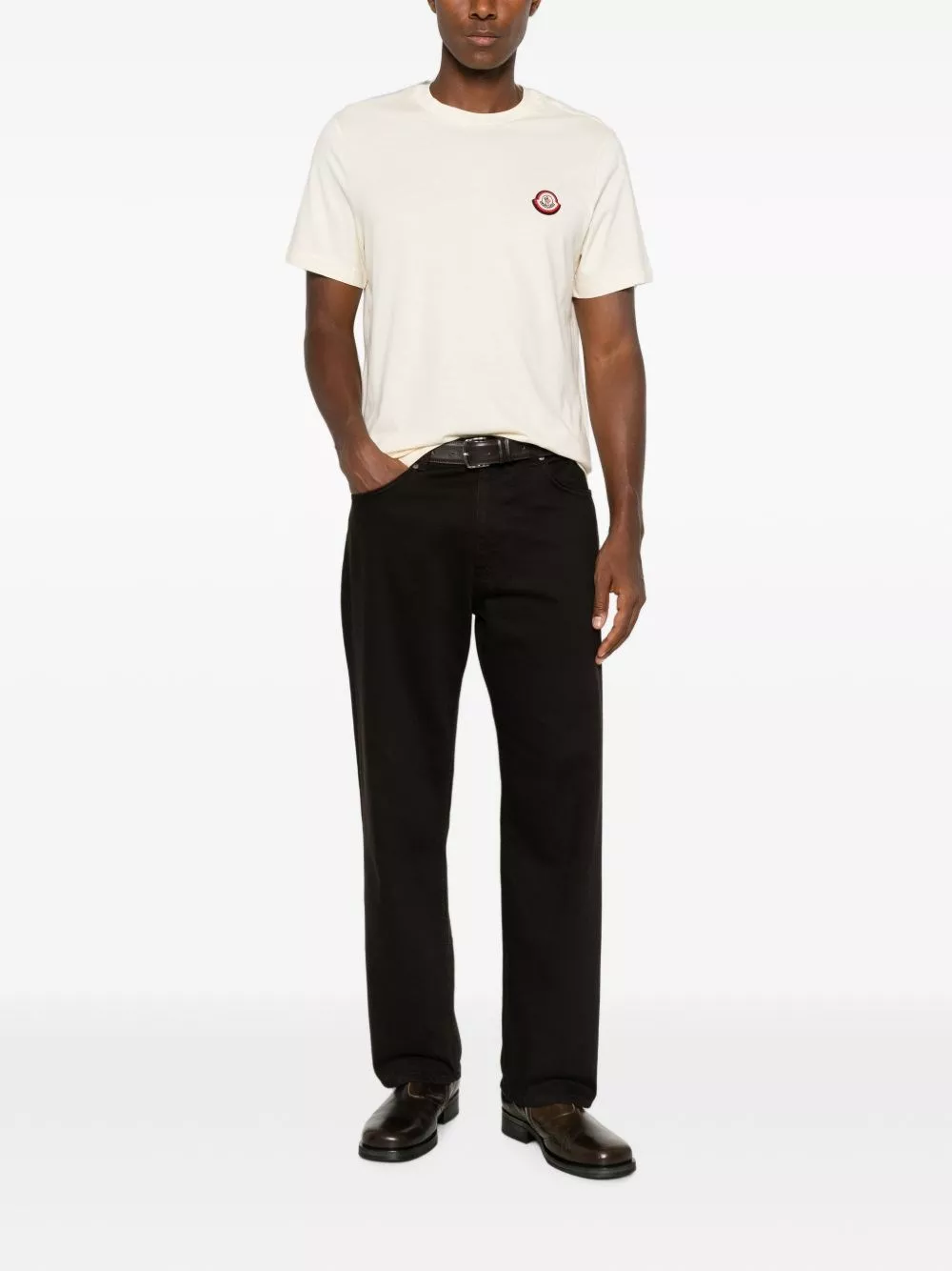Moncler T-shirt in cotone con logo, view 2