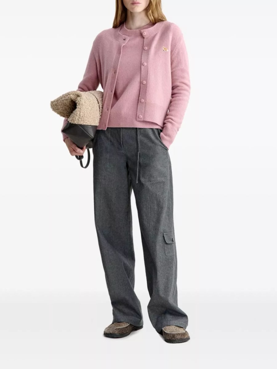 Maison kitsune' Cardigan in lana Baby Fox, view 2