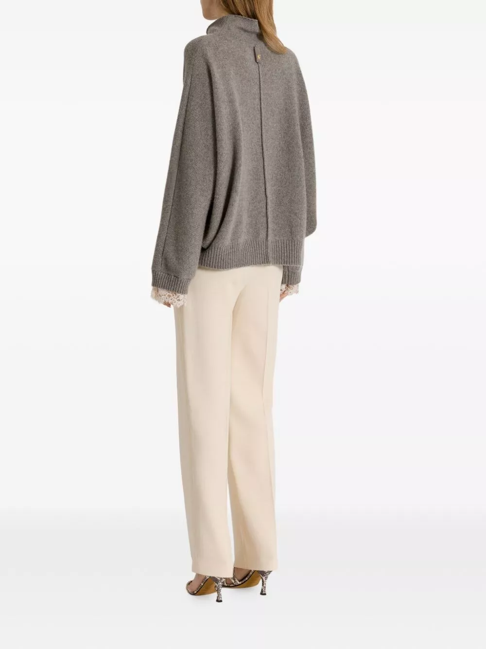 Alberta ferretti Maglione a collo alto in cashmere, view 2