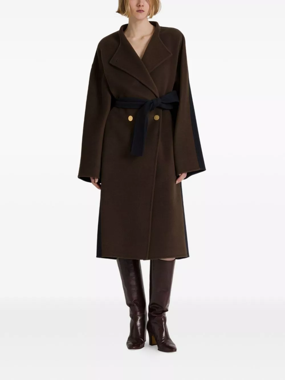 Alberta ferretti Cappotto lungo in lana e cashmere, view 2