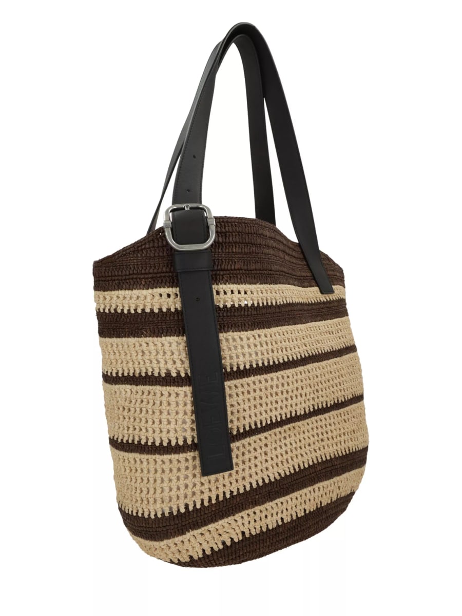 Loewe paula's ibiza Borsa shopping in rafia Loop, view 2