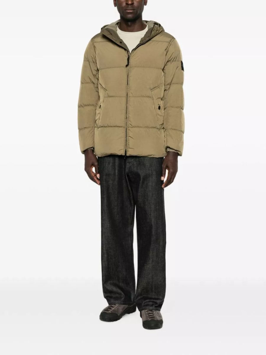Stone Island logo giacca blouson in nylon, view 2
