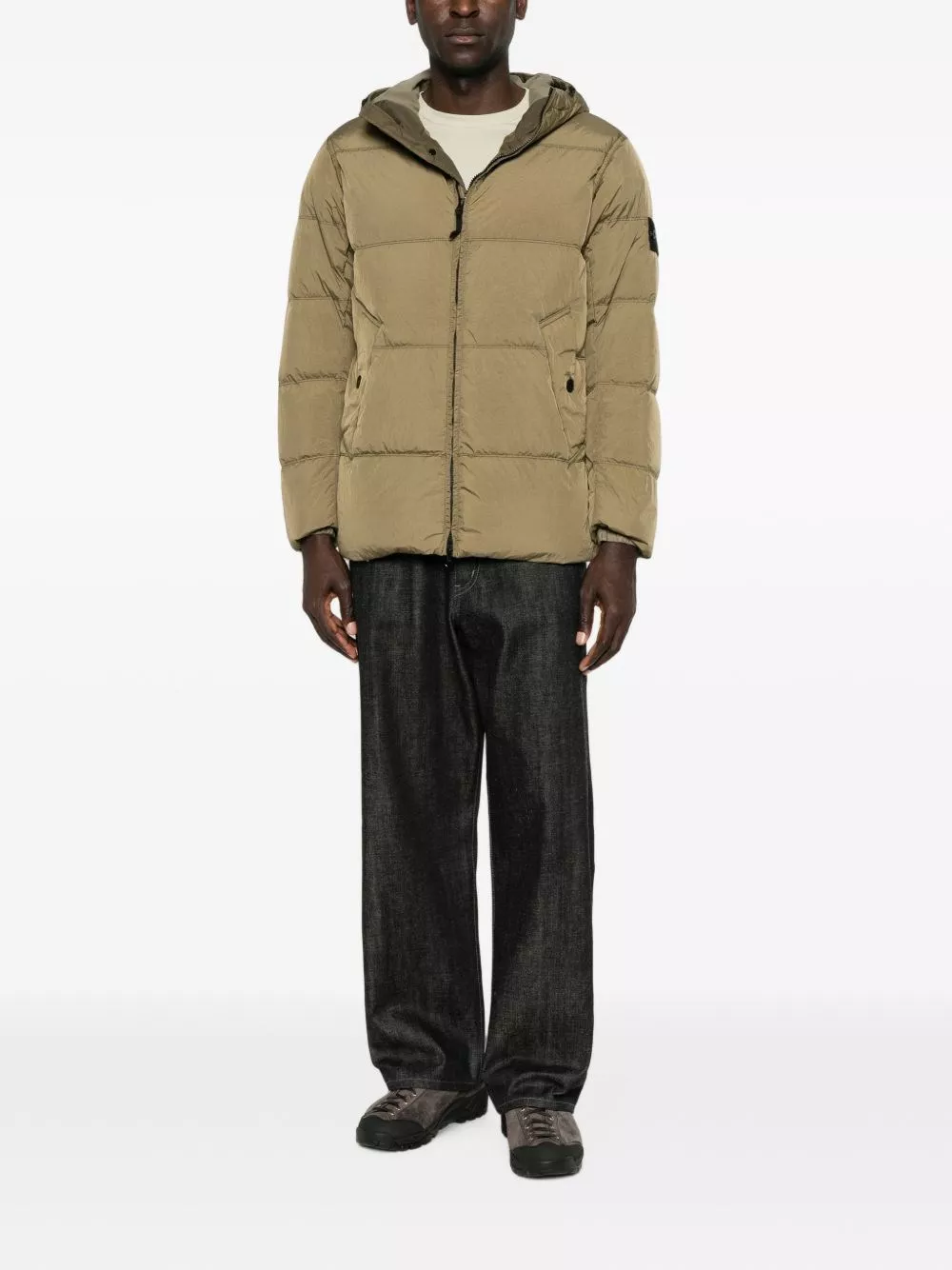 Stone Island logo giacca blouson in nylon, view 2