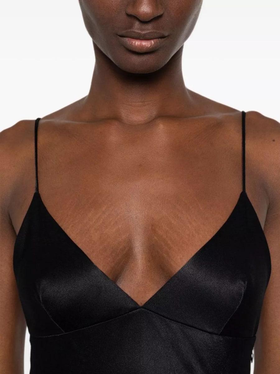 Alberta ferretti Abito lungo in satin, view 3