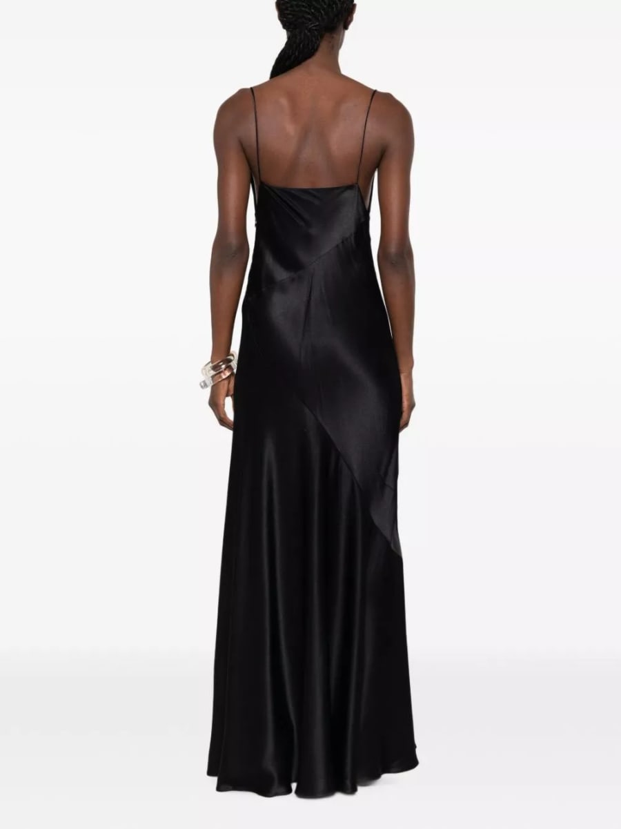 Alberta ferretti Abito lungo in satin, view 4