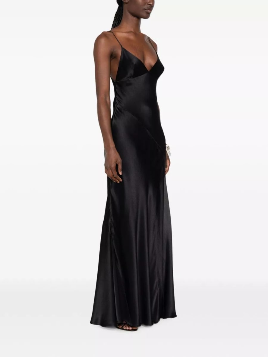 Alberta ferretti Abito lungo in satin, view 5
