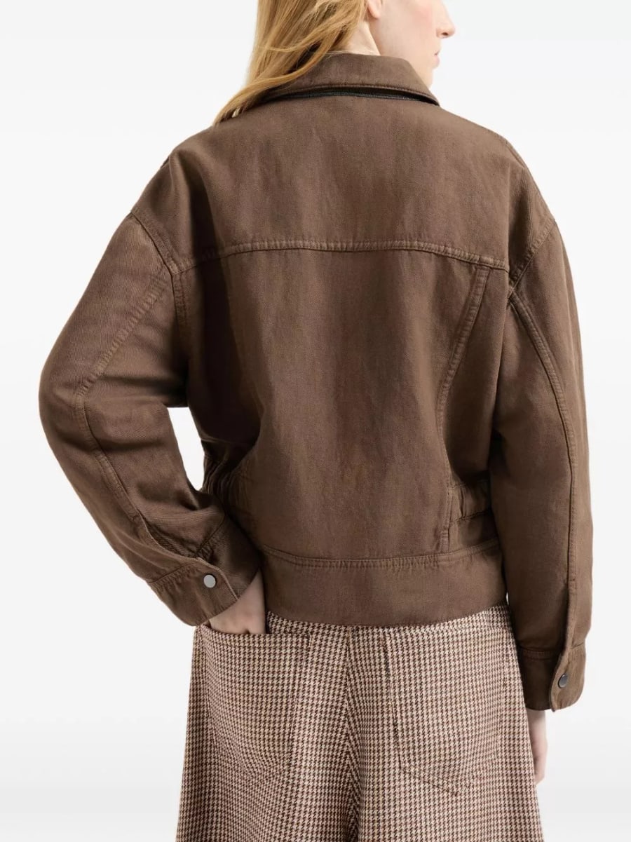 Brunello Cucinelli Giacca in lino cropped, view 3