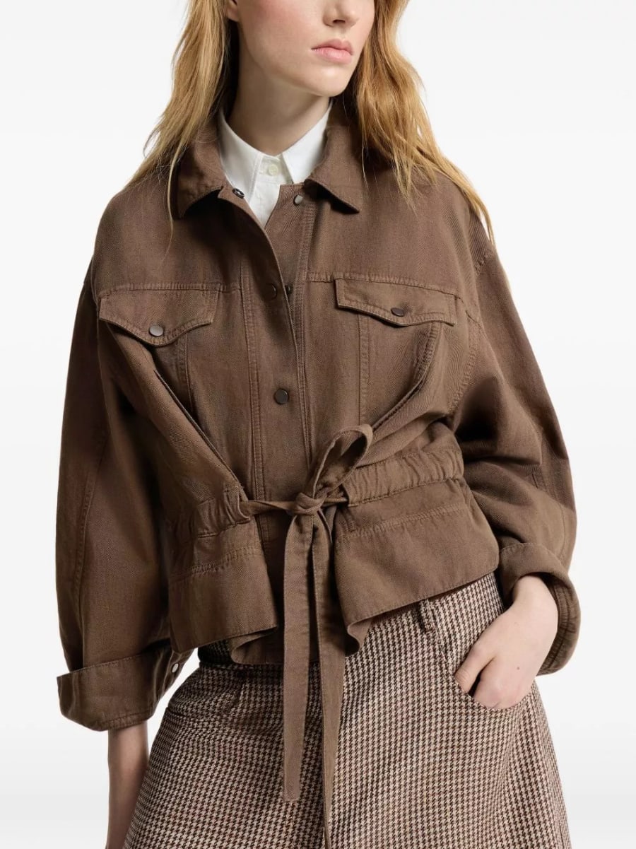 Brunello Cucinelli Giacca in lino cropped, view 4