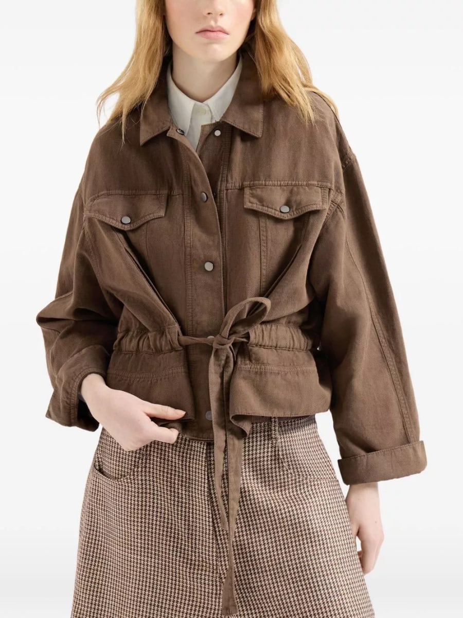 Brunello Cucinelli Giacca in lino cropped, view 6
