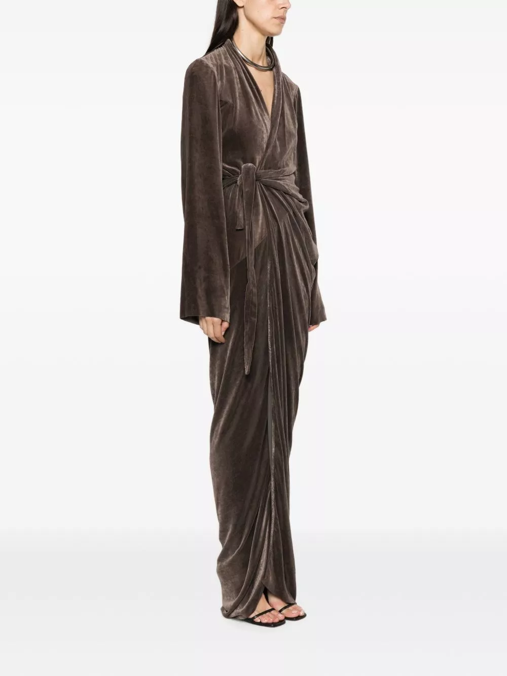 Rick Owens Abito Maxi Drappeggiato, view 2