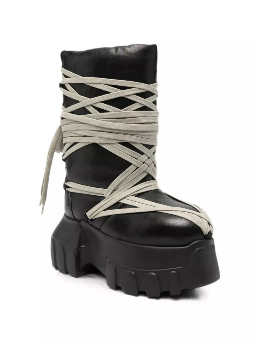 Rick Owens Stivali in pelle Megalace, view 3