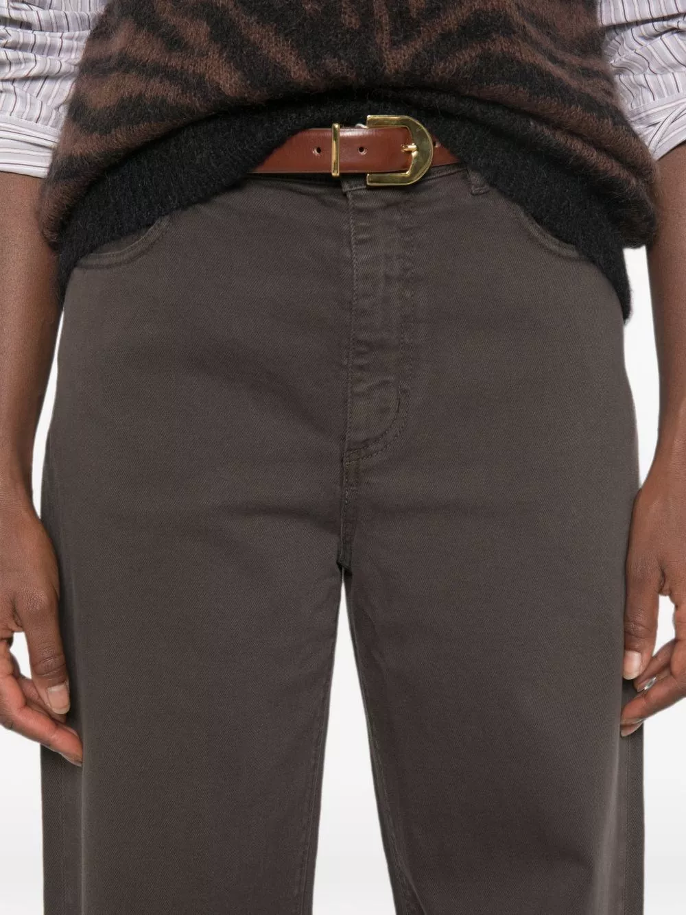 P.A.R.O.S.H. Jeans in denim a gamba larga, view 2