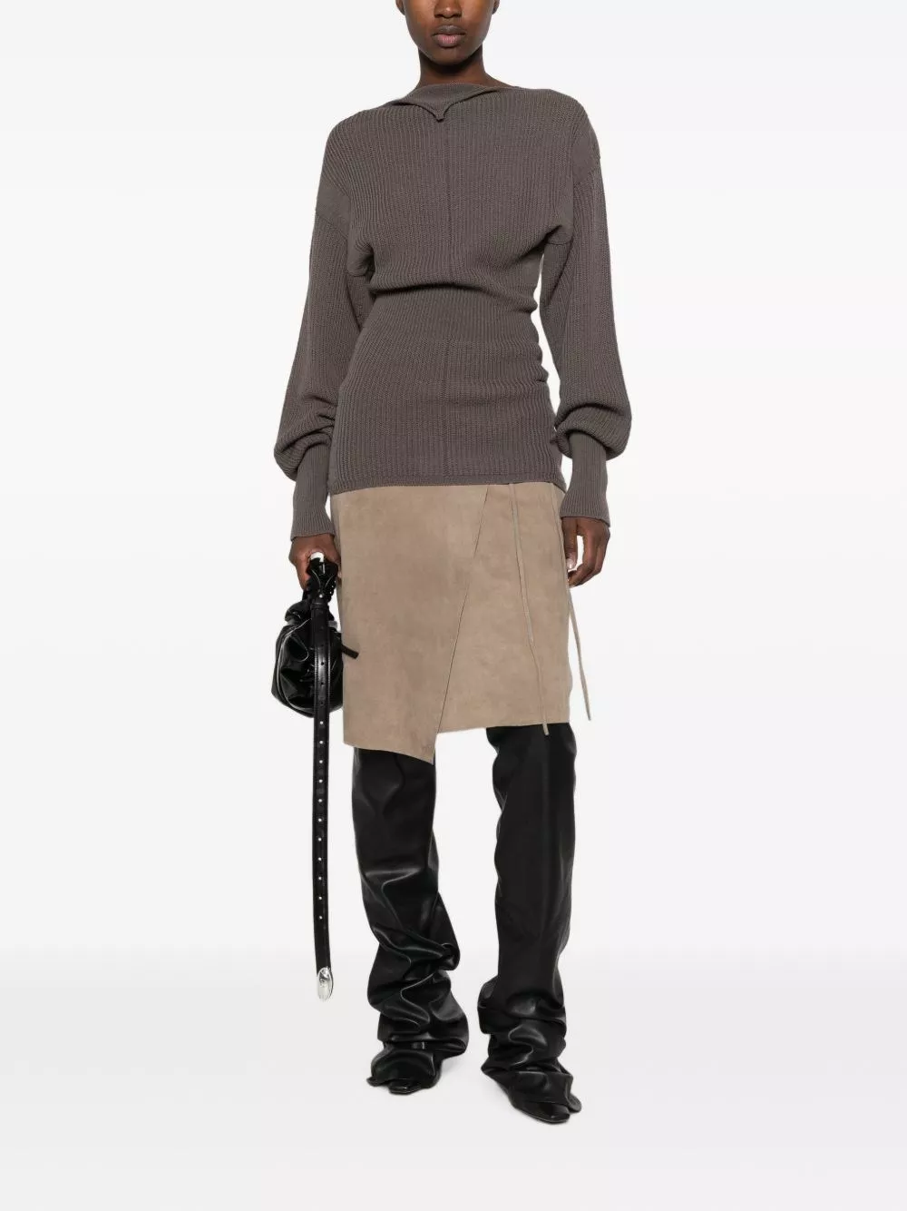 Rick Owens Maglione in lana a scollo a V, view 2