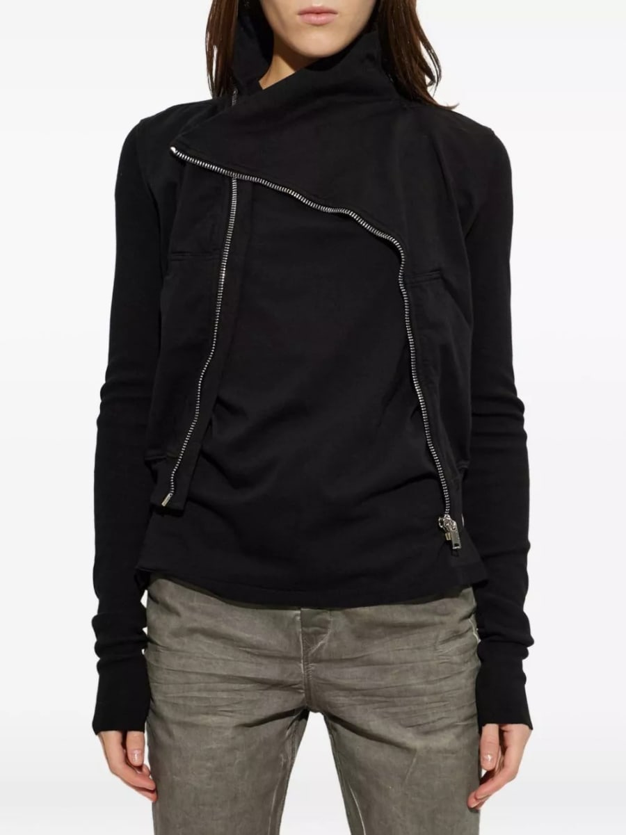 Rick Owens DRKSHDW Felpa con zip in cotone, view 2