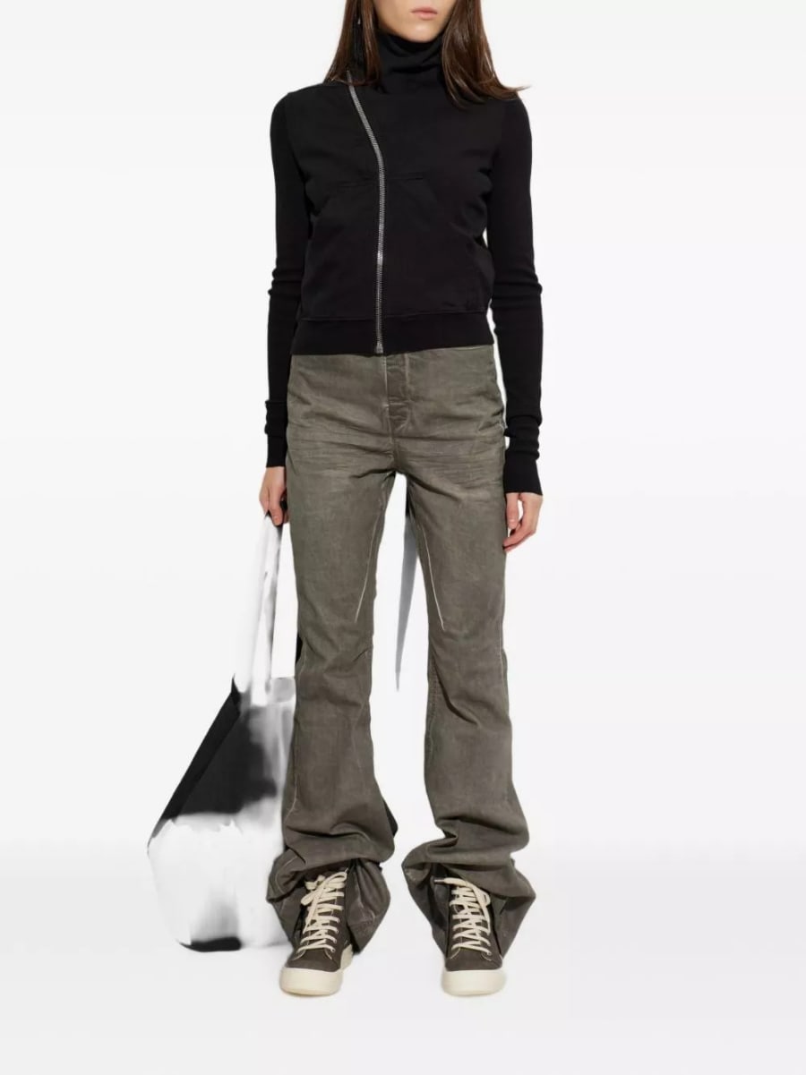 Rick Owens DRKSHDW Felpa con zip in cotone, view 3