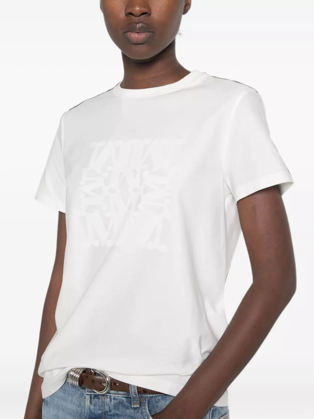 Max Mara T-shirt in cotone con logo, view 2