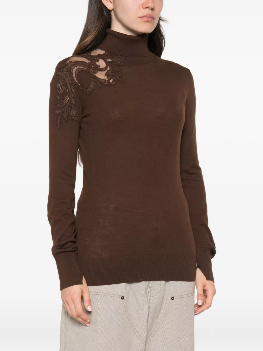Ermanno scervino Maglione a collo alto in lana, view 2