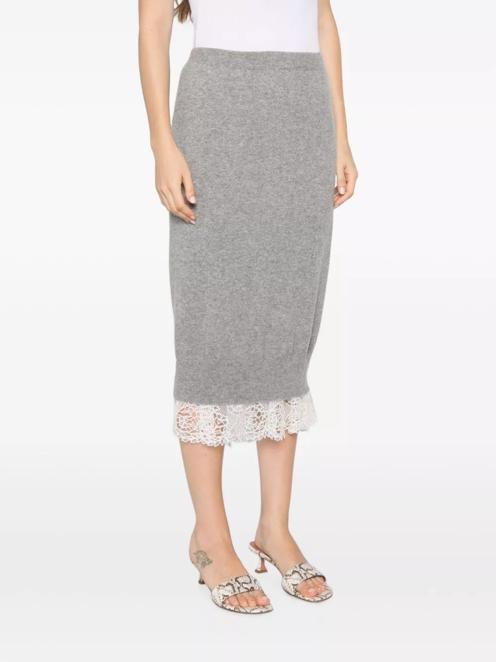 Ermanno scervino Gonna midi in cashmere, view 2