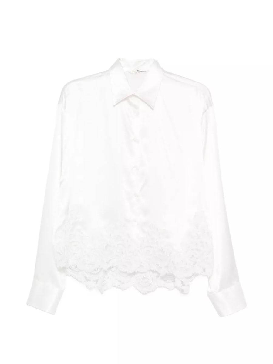 Ermanno scervino Camicia di seta con pizzo