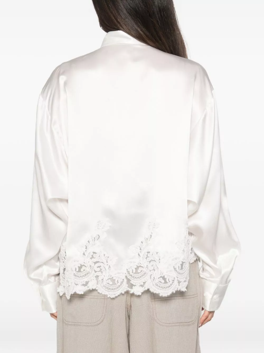 Ermanno scervino Camicia di seta con pizzo, view 2