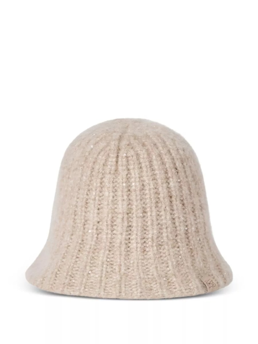 Brunello Cucinelli Cappello a secchiello in cashmere, view 2