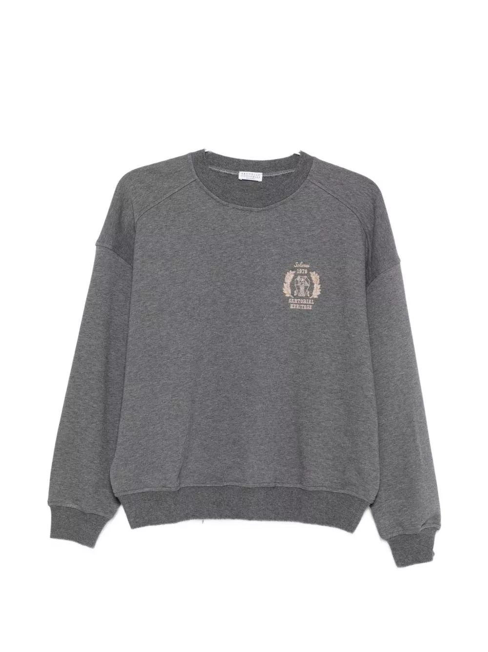Brunello Cucinelli logo maglione in cotone a girocollo