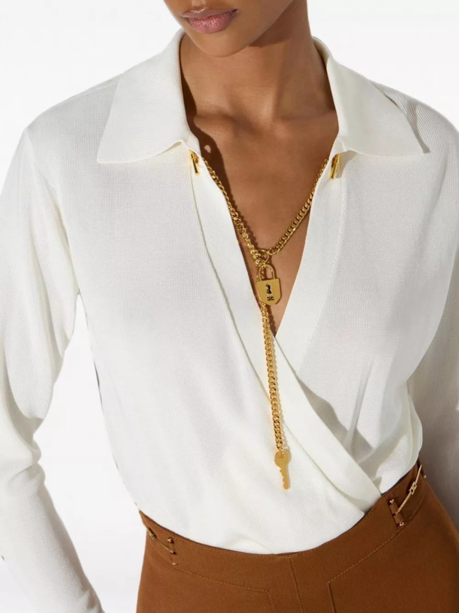 Elisabetta Franchi Body a scollo a V, view 2