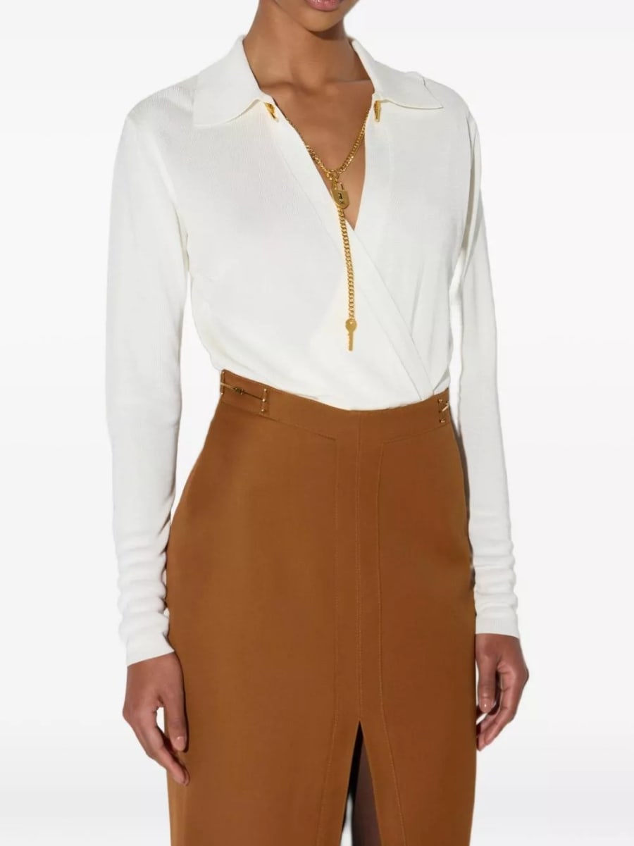 Elisabetta Franchi Body a scollo a V, view 4