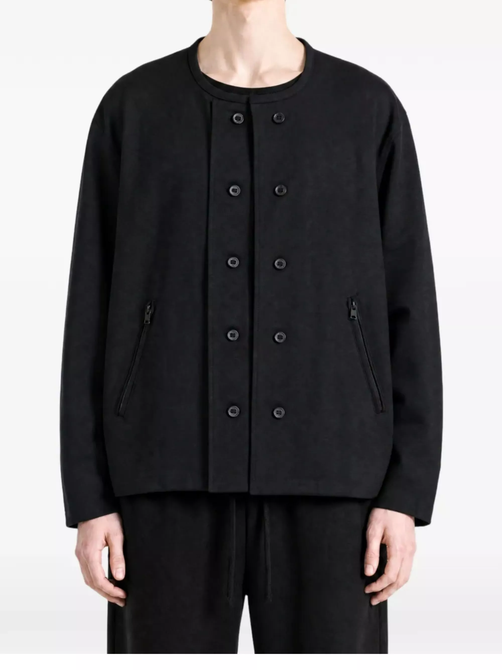 Y-3 Giacca Sport Uniform senza Collo, view 2