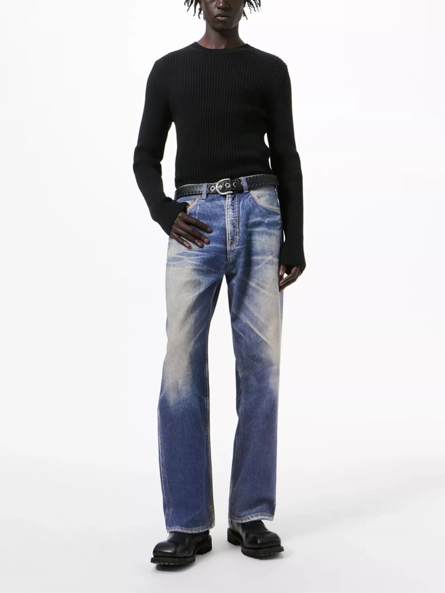 Our Legacy Jeans con stampa azzurra, view 2