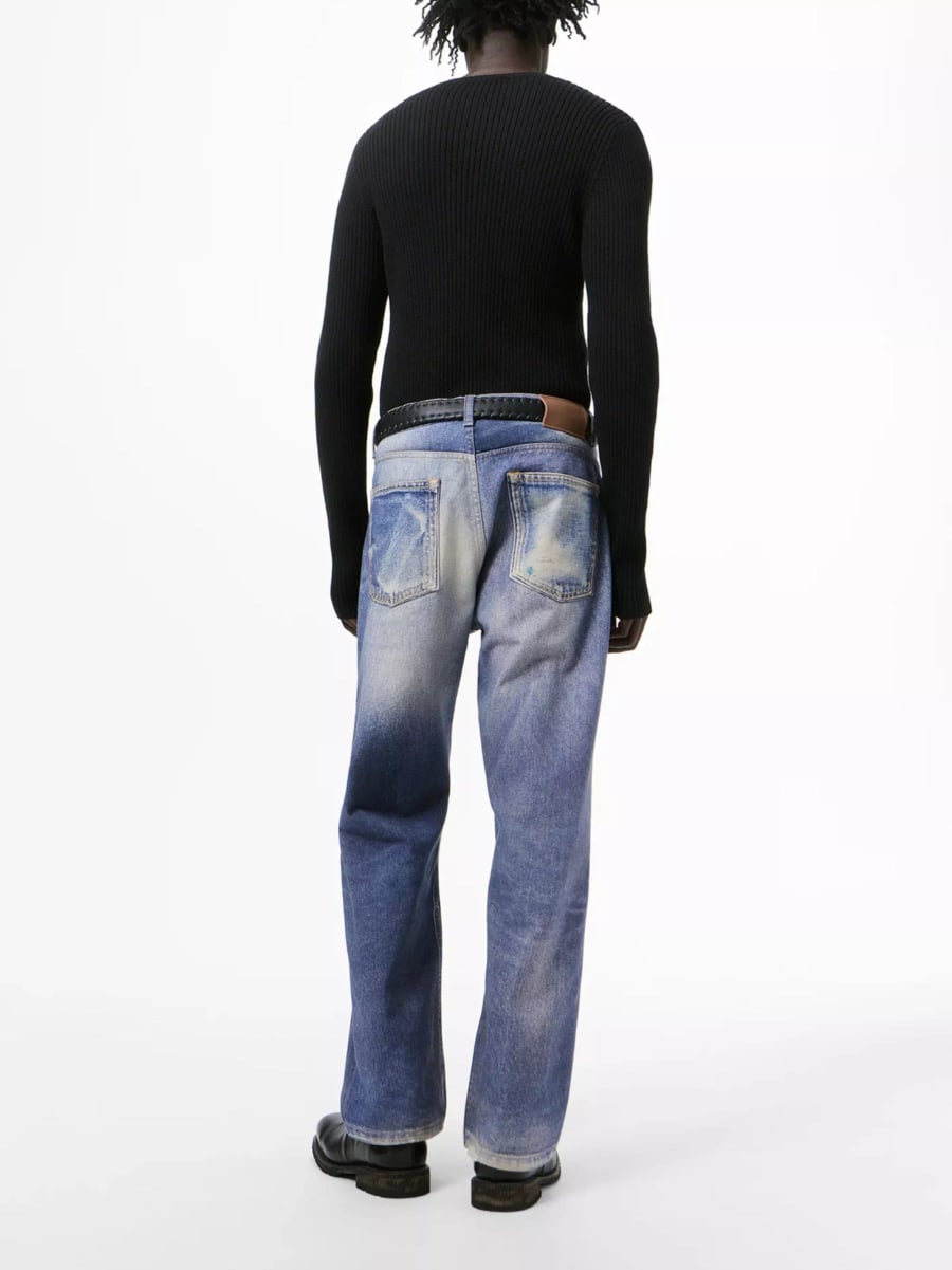 Our Legacy Jeans con stampa azzurra, view 3
