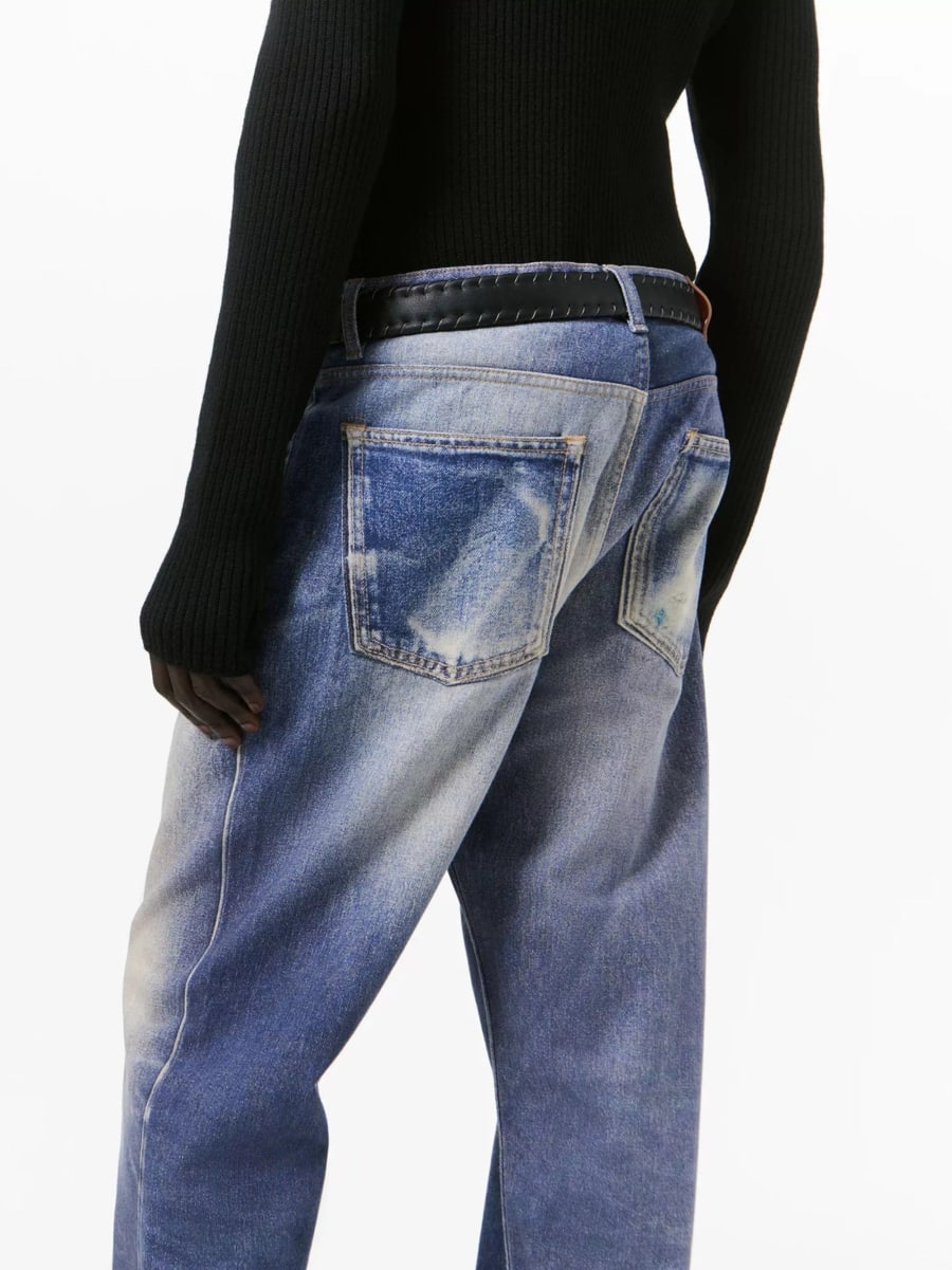 Our Legacy Jeans con stampa azzurra, view 4