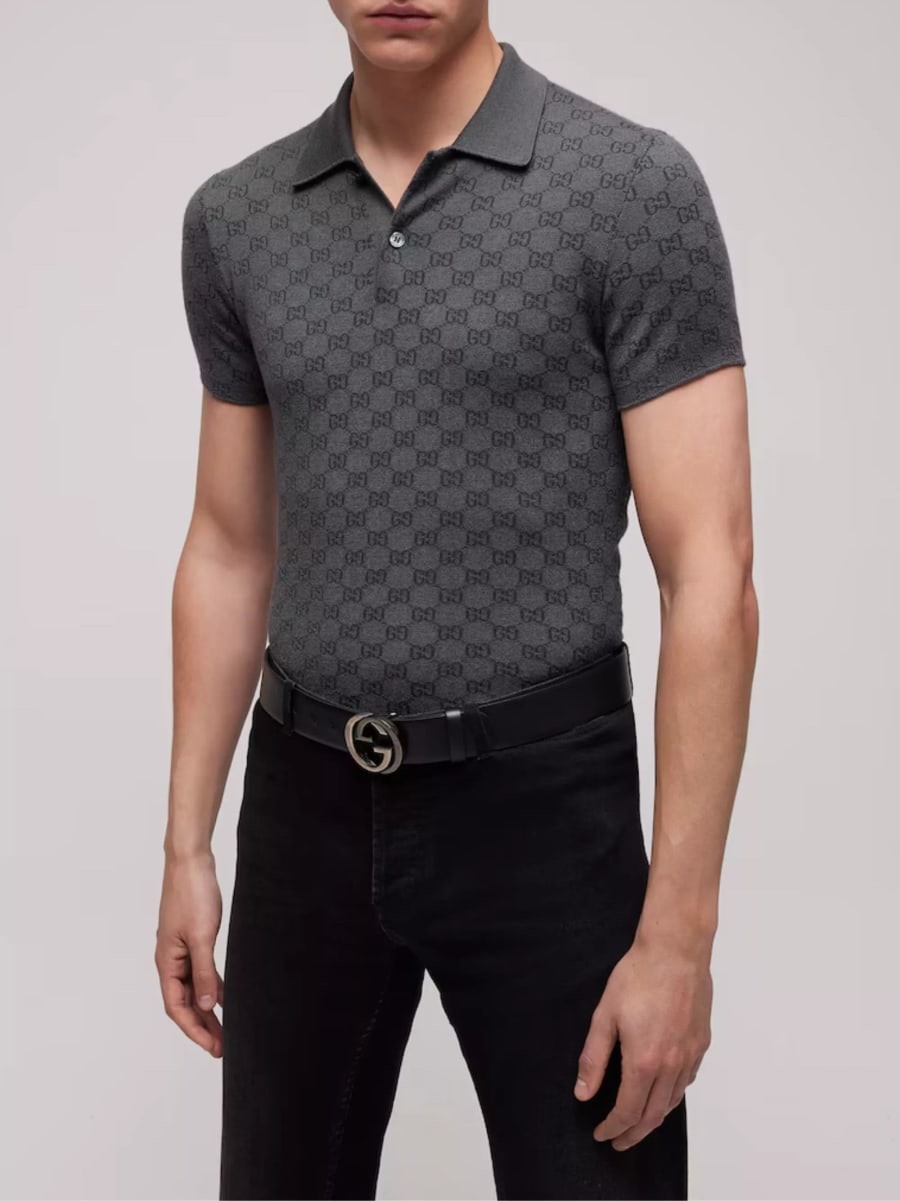 Gucci La polo in lana e seta, view 2