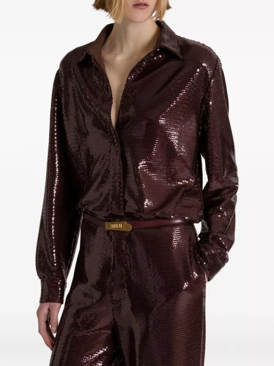 Alberta ferretti Camicia paillettes, view 3