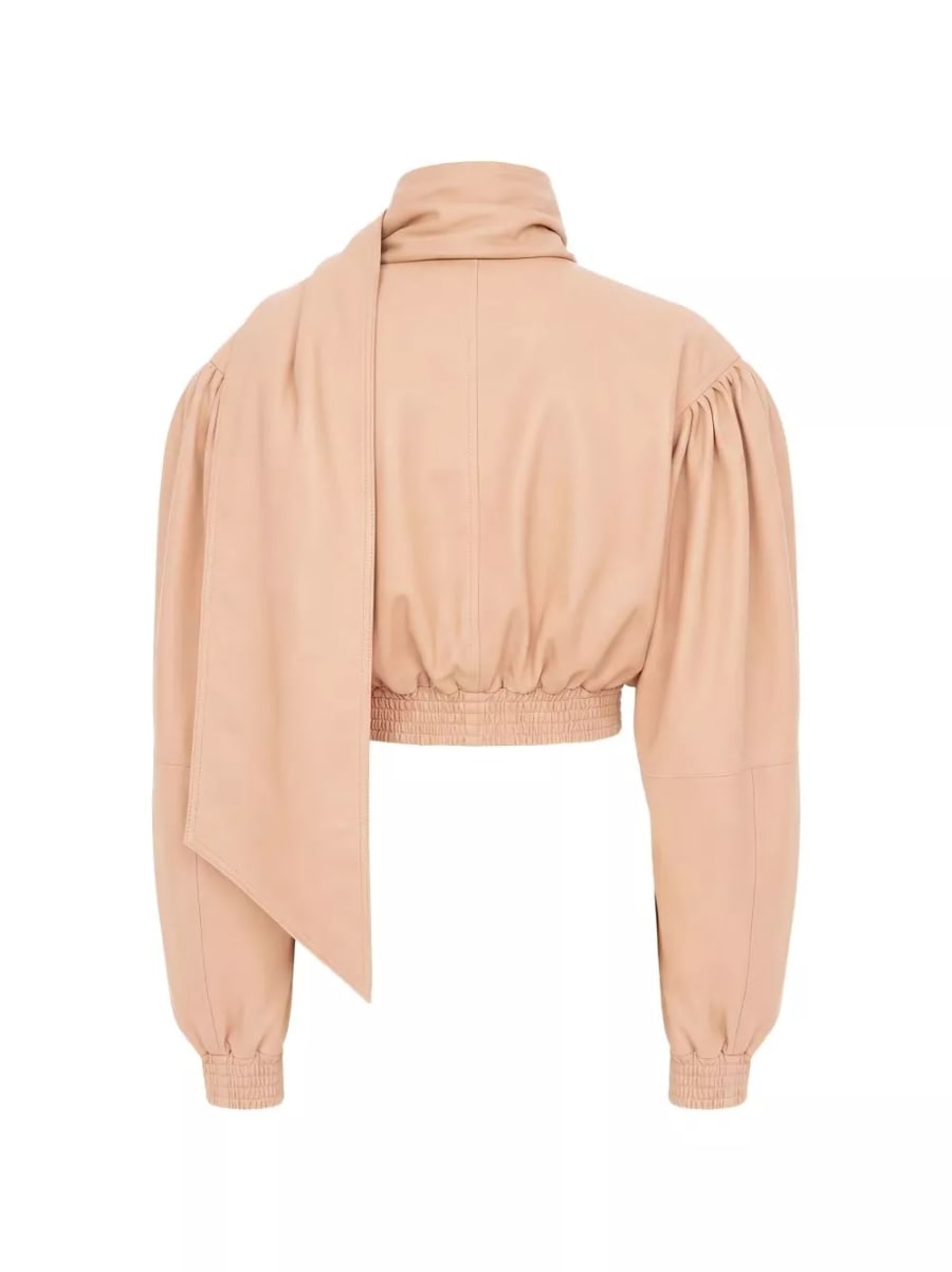 Chloé Giacca in pelle con sciarpa, view 2