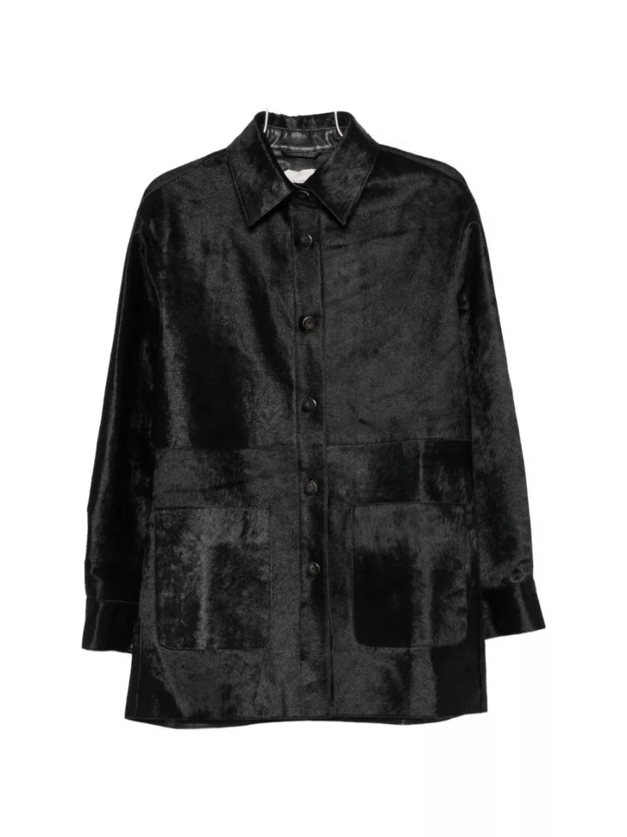 Alysi Camicia overshirt in pelle
