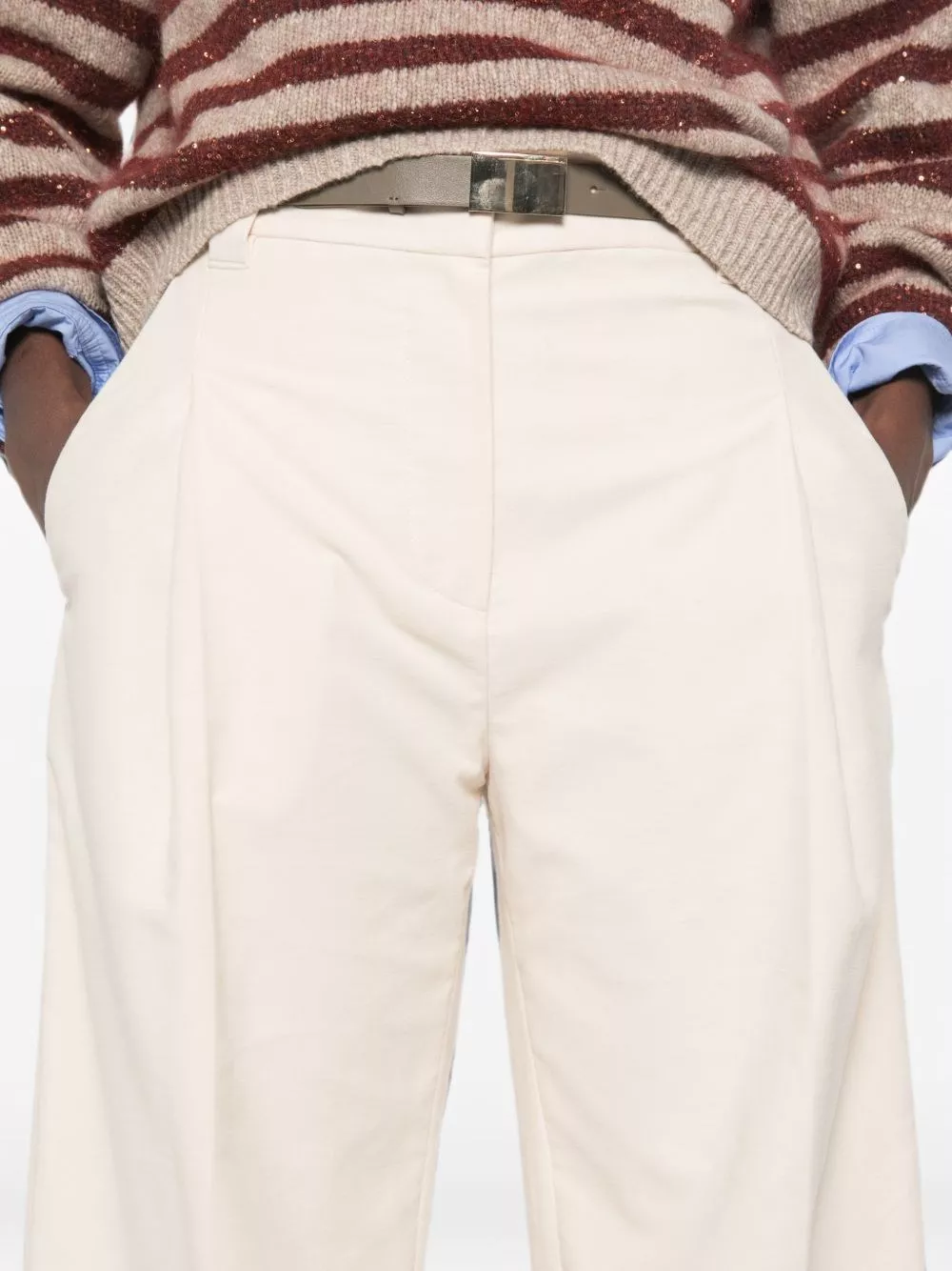 Brunello Cucinelli Pantaloni a gamba larga in cotone, view 2