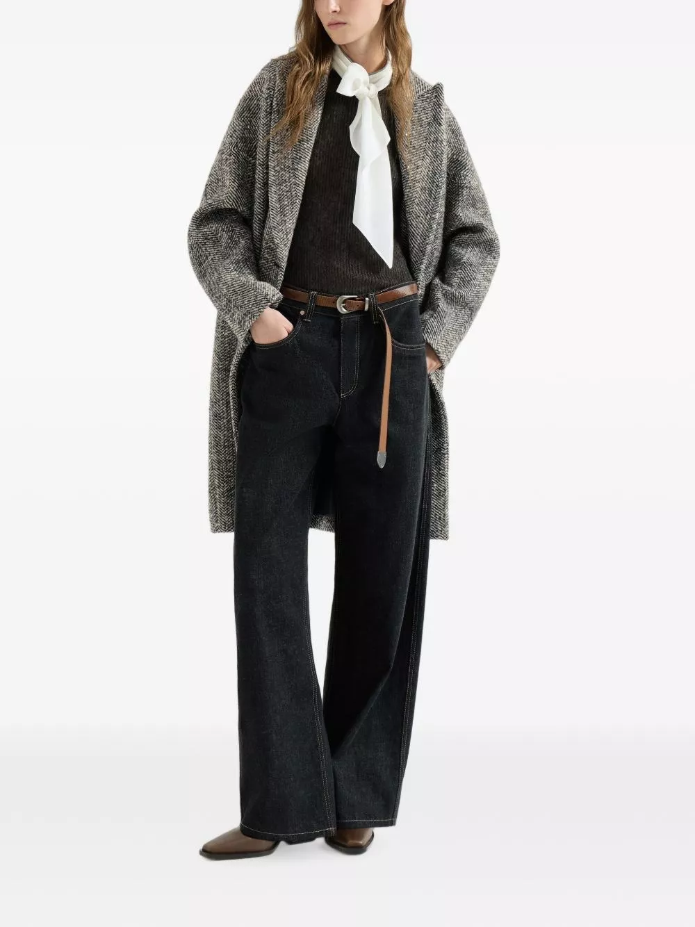 Brunello Cucinelli Cappotto in lana doppiopetto, view 2