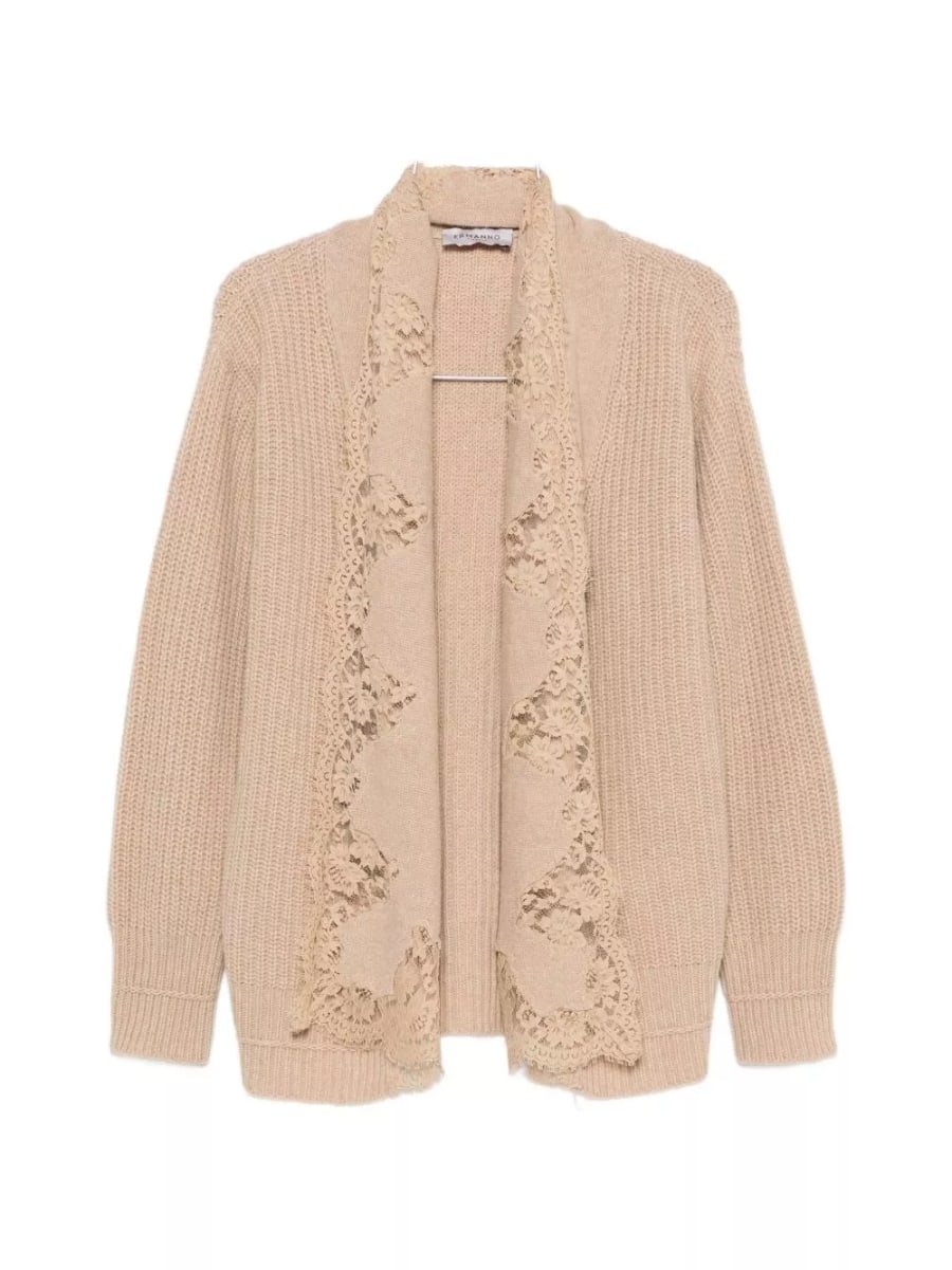 Ermanno Cardigan in cotone con pizzo
