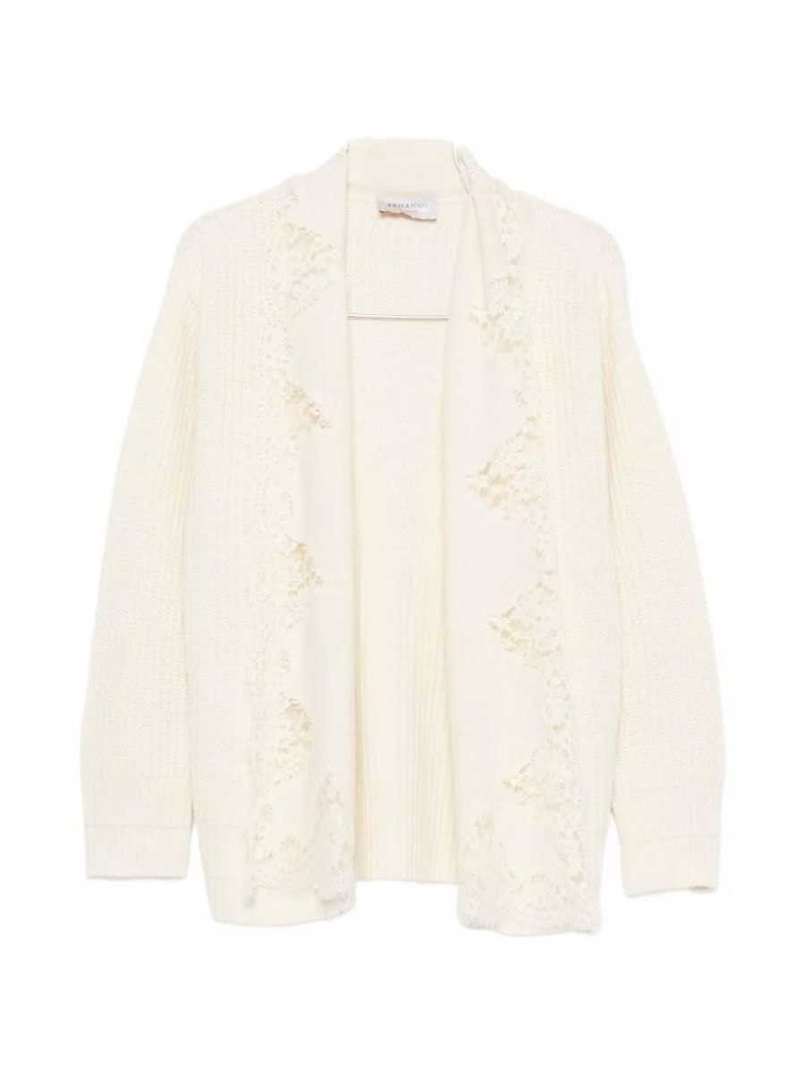 Ermanno Cardigan in cotone con pizzo