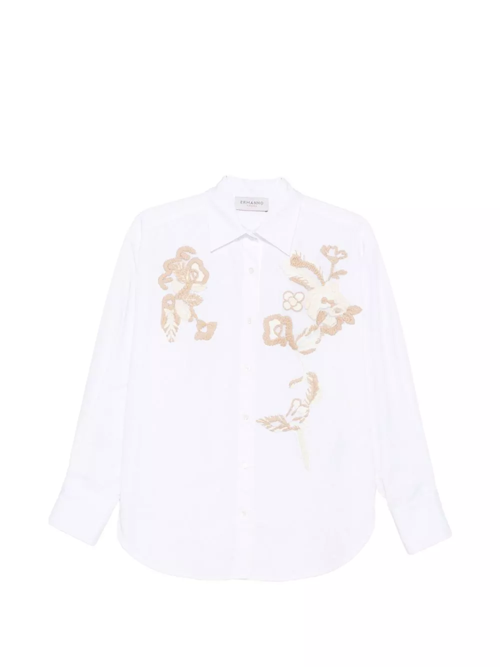 Ermanno Camicia in cotone ricamata