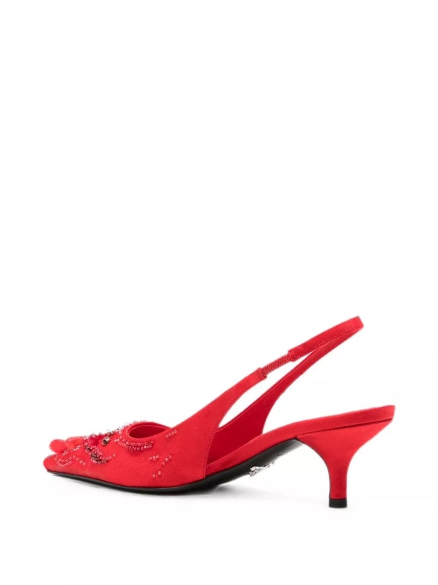Prada Pumps slingback ricamati, view 3