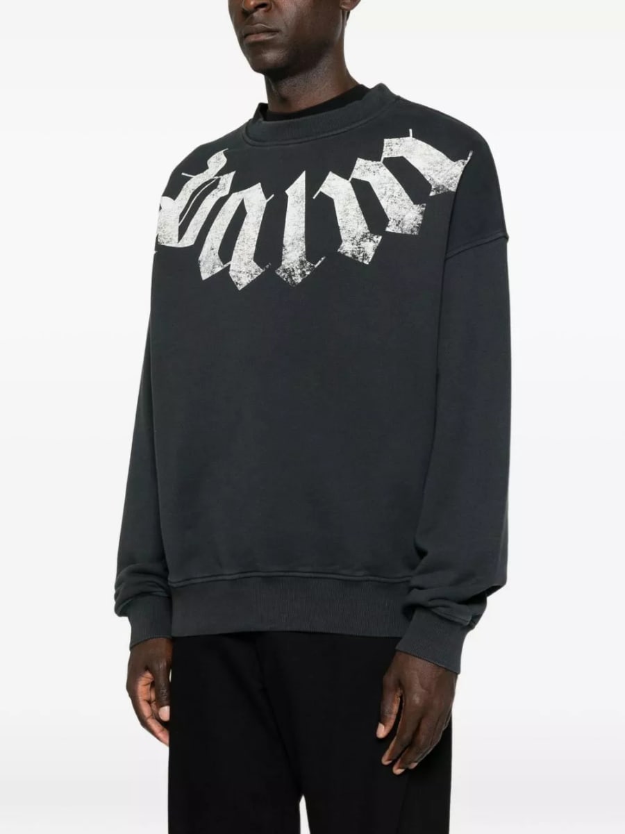 Palm Angels Felpa in cotone con logo, view 2