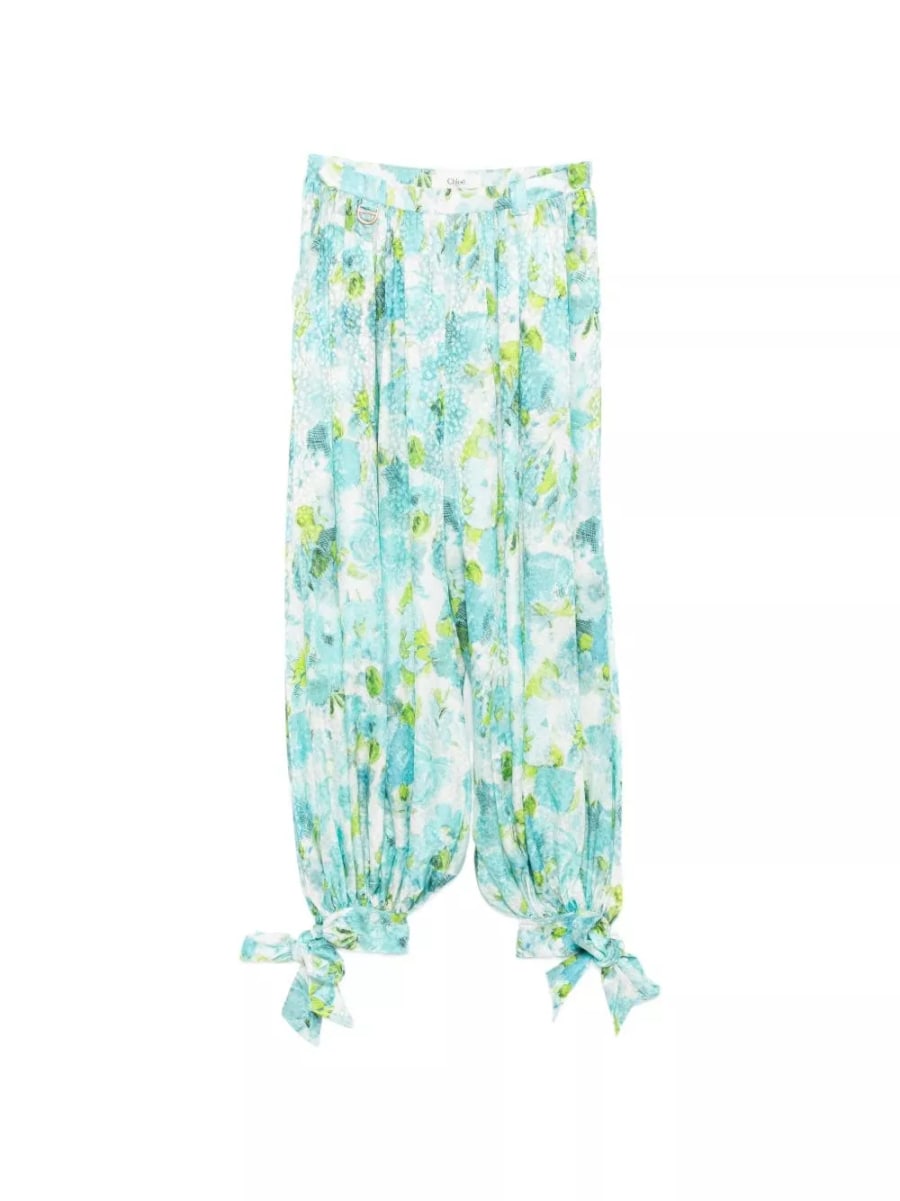Chloé Pantaloni di seta stampati