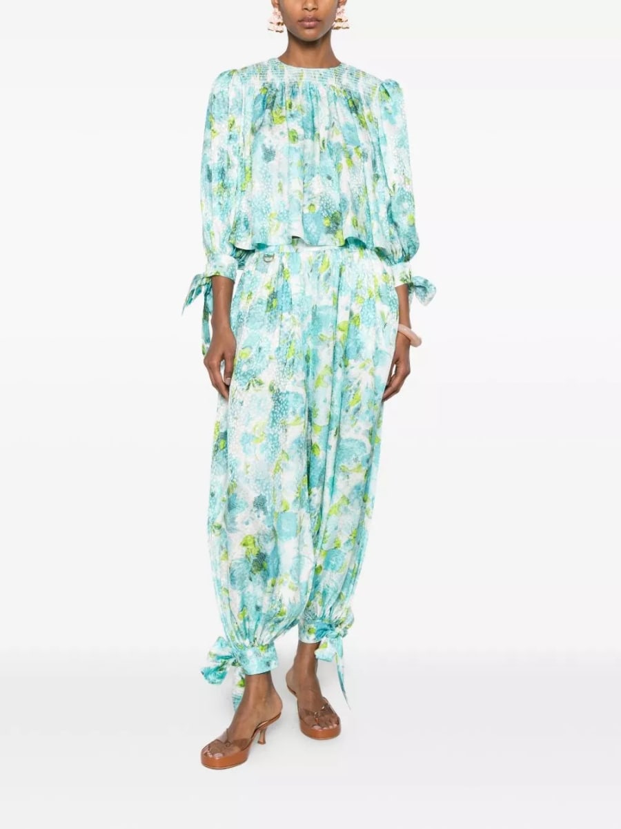 Chloé Pantaloni di seta stampati, view 2