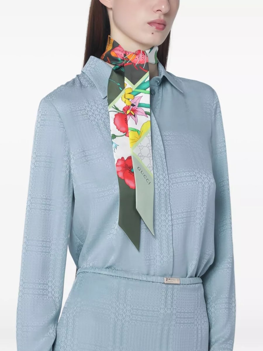 Gucci Foulard di seta stampato, view 3