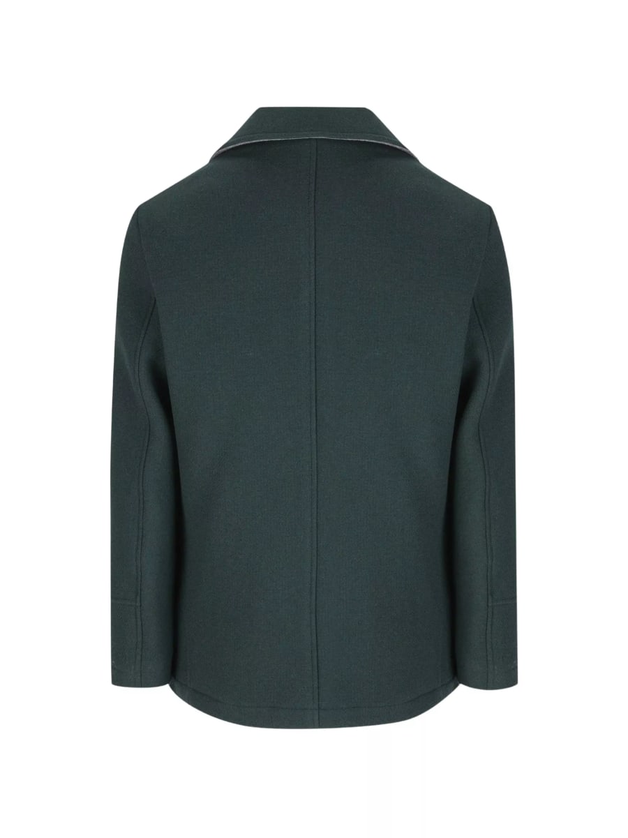 Camplin Cappotto peacoat doppiopetto con rever a punta, view 2