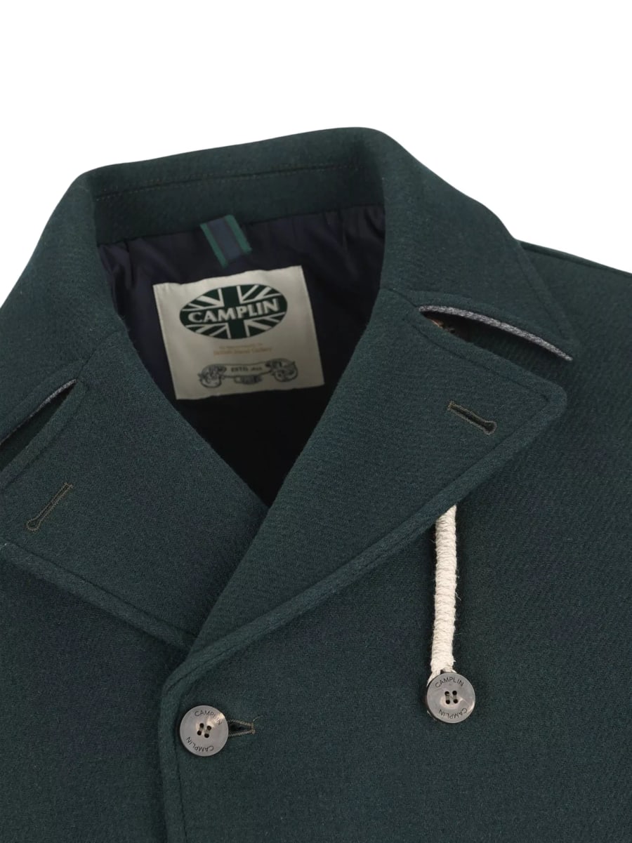 Camplin Cappotto peacoat doppiopetto con rever a punta, view 3