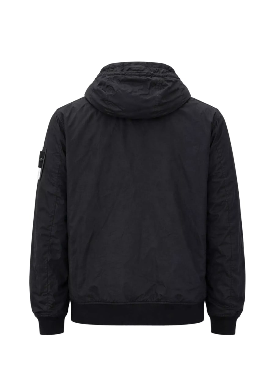 Stone Island logo giacca blouson in nylon, view 3